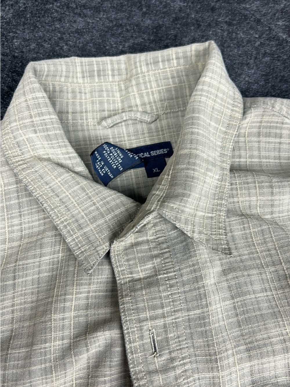 5.11 Tactical Light Gray Plaid Button-Down Shirt
